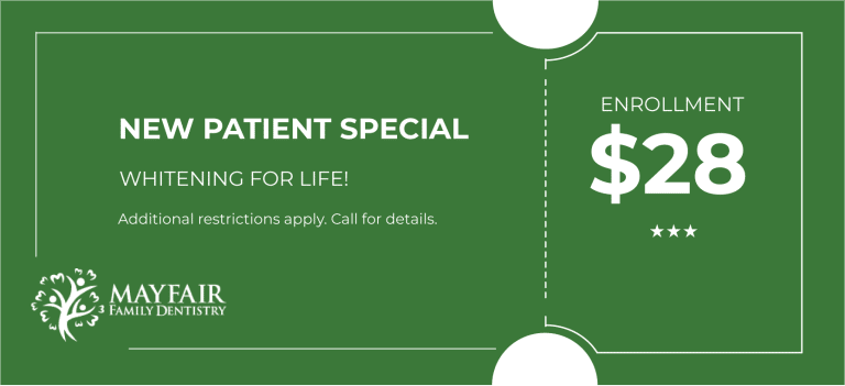 new patient coupon whitening for life for $28