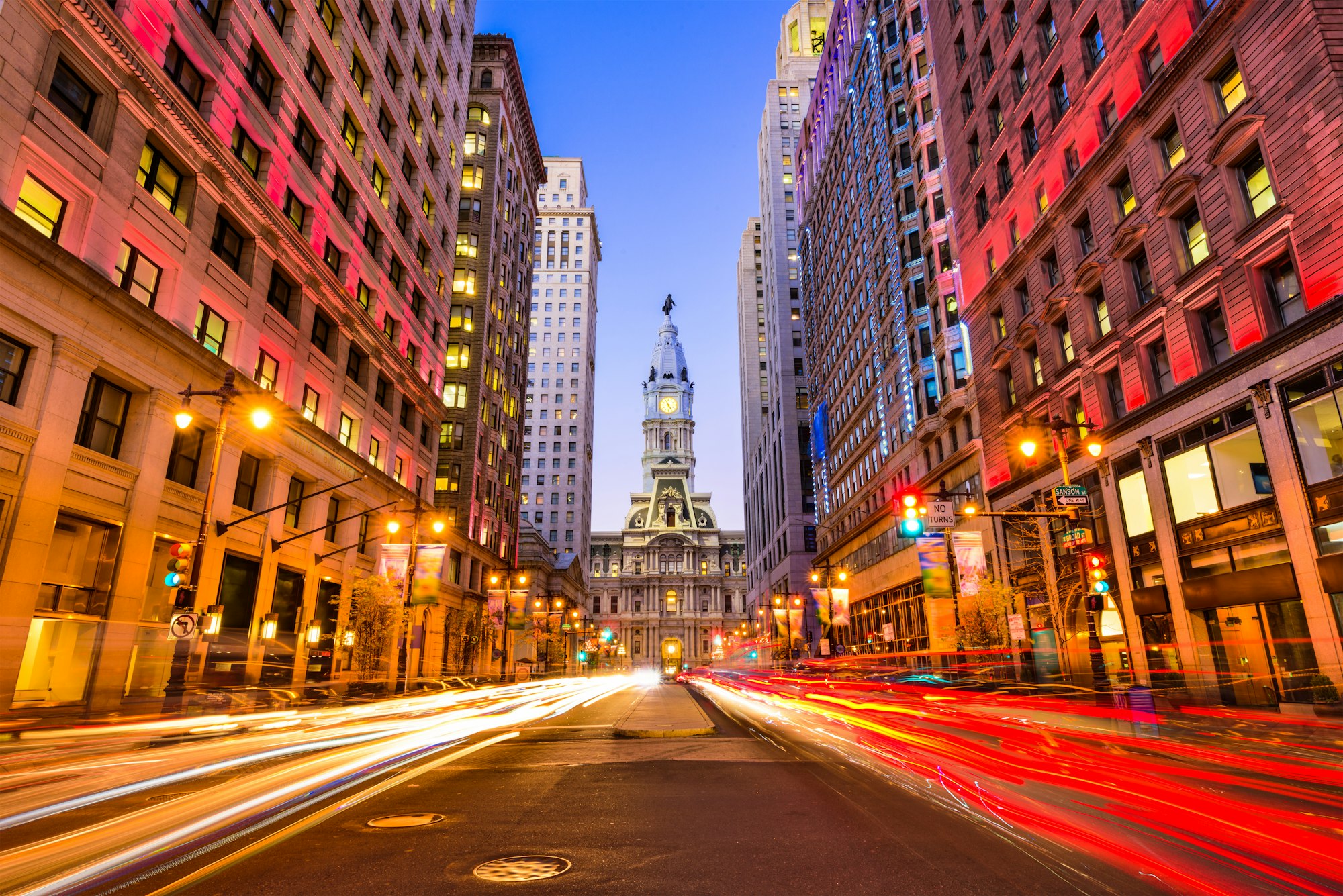 "Iconic view of Broad Street in Philadelphia, representing the local community served by Mayfair Family Dentistry.
